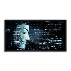 Anonymous Guy Fawkes Mask Matrix Long Panel Framed Wall Art Print 12x25 Inch