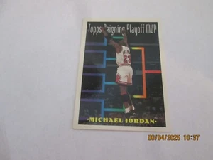 CARTOLINA MVP MICHAEL JORDAN BULLS 1994 TOPPS REIGNING PLAYOFF #199 - Foto 1 di 2