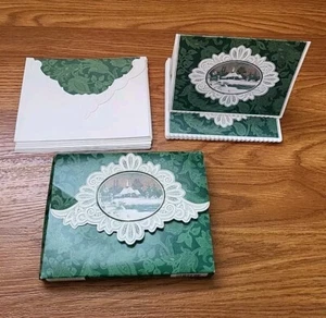 Carol Wilson Christmas Village 10 Embossed Note Card and Envelope Set 5”x 7" - Picture 1 of 4
