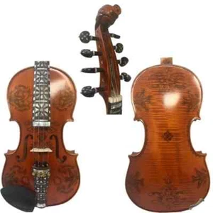 Carved Women Face Norwegian fiddle 8 Strings Hardanger, 4/4 violin, Good Sound - Picture 1 of 11