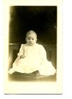 Sweet Face Baby Girl Helen-White Gown-Jewelry-RPPC-Vintage Real Photo Postcard
