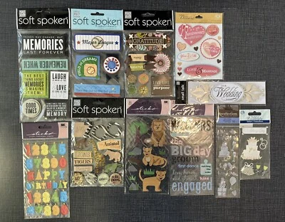 NIP LOT OF 11 STICKER Packages - Soft Spoken, Sticko Etc - Zoo Wedding Baseball - Image 1 of 4