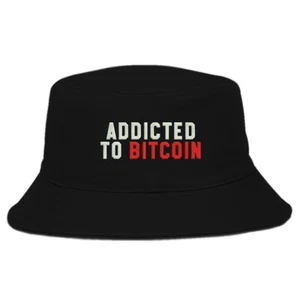 Bitcoin süchtig atmungsaktive bestickte Eimermütze Premium Qualität - Bild 1 von 3