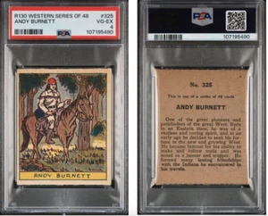 1930 R130 Western Series of 48 #324 Andy Burnett Psa 4 (Pop 1 - 0 Higher) - Imagen 1 de 1
