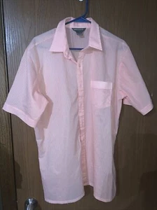 Vintage 60s 70s David Harrison Knit Sportswear Mens Semisheer Pink Shirt Large - Picture 1 of 9