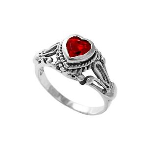 925 Sterling Silver Heart Cut 0.25 Ct CZ Baby Ring Size 1-5 (Choose Color)