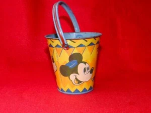 HAPPYNAK 1935 TINPLATE WALT DISNEY MICKEY MOUSE No.7 SEASIDE SAND PAIL BUCKET - Picture 1 of 9