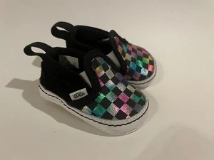 Vans Metallic Rainbow Baby Slip-On Crib Shoes Metalic Checker Size US Infant 1.0 - Picture 1 of 5