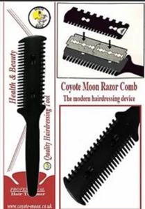 Coyote Moon Razor Comb hair cutting trimcomb hair thinning tool aid 10 blades UK - Picture 1 of 2