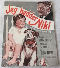 Ich heiße Niki Paul Hörbiger Aglaja Schmid Krüger Vtg 1952 Danish Movie Program