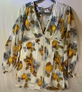 Free People Strawberry Fields Tunic Mini Dress Size Small Ivory boho festival - Picture 1 of 17