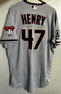 Tommy Henry #47 Arizona Diamondbacks Dbacks Game Used Jersey MLB Authentication - Picture 1 of 7