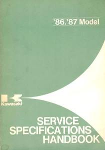 Genuine Kawasaki Dealer/Owner's Service/Repair Specifications Manual 1986-1987 - Picture 1 of 3