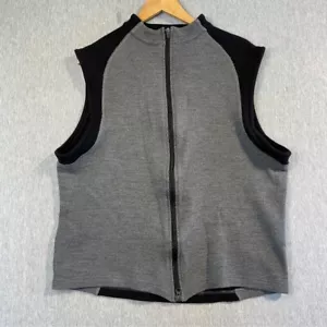 Nike Golf 100% Wool Vest Men’s Size Large Gray Black Full Zip Sleeveless - Picture 1 of 9