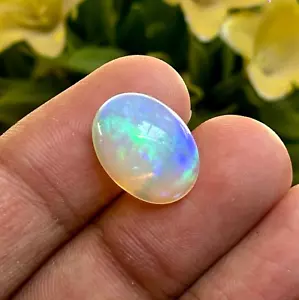 White Opal Ethiopian Opal Cabochon Oval Cabs Calibrated Size Opal Stone 16x12 MM - Picture 1 of 1