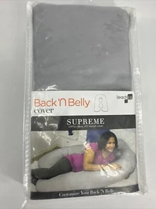 Funda de almohada corporal Leachco Back 'N Belly Supreme gris pacífico algodón orgánico - Imagen 1 de 6