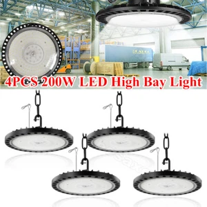 4x 200W UFO LED iluminación de nave foco de techo lámpara de taller lámpara industrial - Imagen 1 de 12