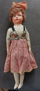 Belle poupée ancienne en composition et tissu état d'origine - Photo 1/4