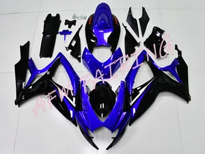 Black Blue ABS Injection Mold Bodywork Fairing Kit for GSXR600 GSXR750 2006 2007 - Picture 1 of 7