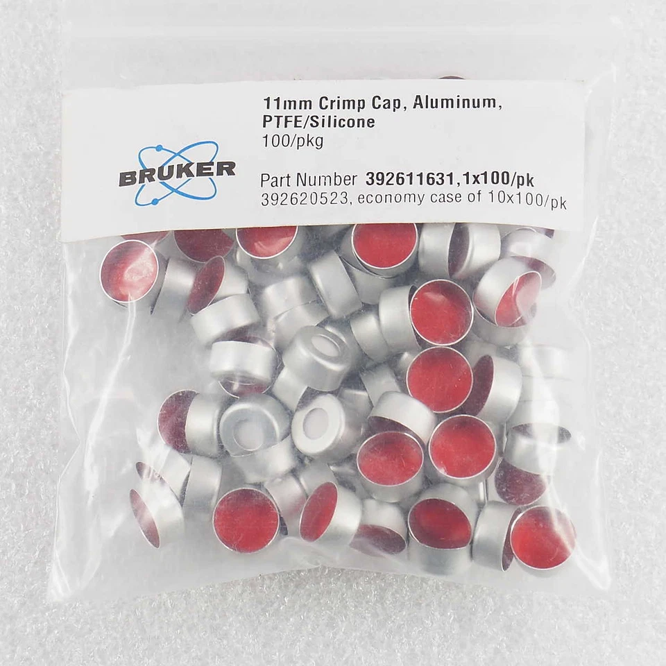 Agilent 392611631/8010-0050 11mm Aluminum Crimp Vials Cap with PTFE/Silicone Sep - Image 1 of 1