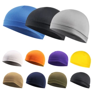 Moisture Sweat Wicking Cooling Bald Dome Skull Cap Helmet Liner Sport Beanie Hat - Picture 1 of 29