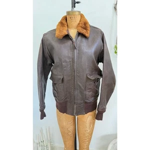 Vintage WWII U.S. Navy M-422A Flight Bomber Jacket| 1940s Leather Aviator Jacket - Picture 1 of 13