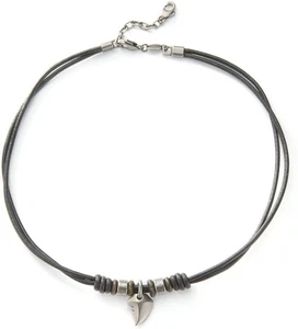 Fossil JF85832040 Herren Halskette Anhänger Edelstahl Leder Schwarz Braun 47 cm - Bild 1 von 12