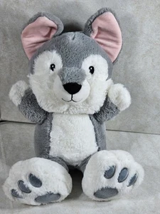G By Gund Husky Silly Pawz Dog Gray White 13 Inch Sitting Plush Pre-owned - Picture 1 of 11