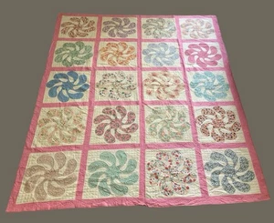 Early Depression era 1920's Whirligig Fan Patchwork handmade Quilt Museum qualit - Picture 1 of 24