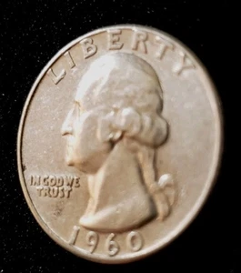 1960 (P) Washington Quarter 90% Silber #330053 tatsächliches Bild - Bild 1 von 3