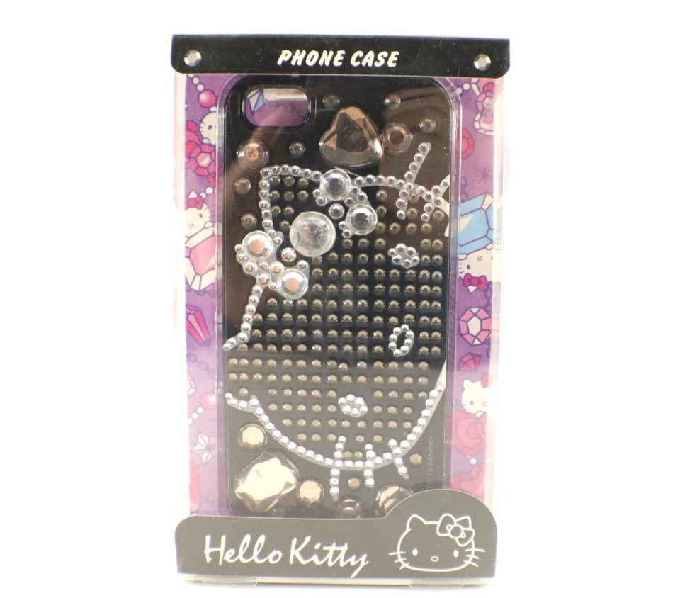 Funda Hello Kitty iPhone 5 #01T10-1 Estrás Negra Plástico Sanrio Paquete Nuevo de Lote Antiguo Foto 1 de 4