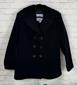 Abrigo abrigo de lana guisante colección DSCP Quarterdeck talla 12L negro de la Marina de los Estados Unidos para mujer - Imagen 1 de 8