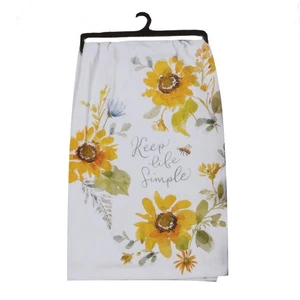 Sunflowers Forever Keep Life Simple Flour Sack Towel - Picture 1 of 1