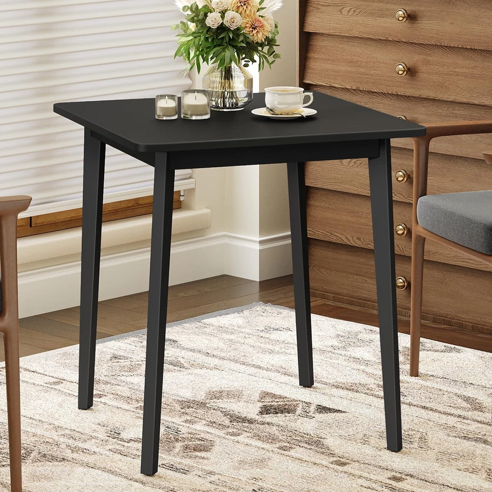 Mesa de Comedor de Bambú, Mesa de Comedor Cuadrada para 2, 27.6" Mesa de Cocina para Pequeños... Foto 1 de 4