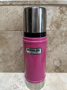 Stanley HOT Pink 16oz Vacuum Bottle Camping Soup THERMOS Cup Rare EUC - Picture 1 of 8