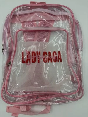 LADY GAGA Joanne VIP PINK Backpack See through PVC BAG World Concert Tour NEW - Image 1 of 4