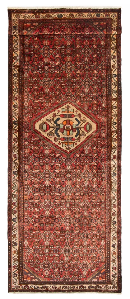 Alfombra de corredor vintage anudada a mano alfombra de lana oriental tradicional de 3'5" x 9'11" Foto 1 de 4