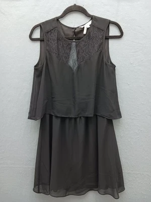 BCBGeneration Women's Tiered Knee Length Dress S Black Solid Elegant - Image 1 of 4