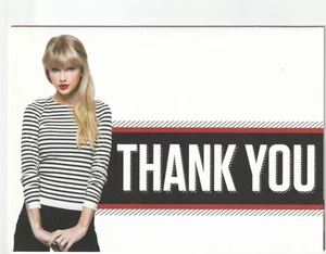 Taylor Swift Printed Auto Signed Thank You 5x7 ACM Card Rare Limited Red Promo - Picture 1 of 2