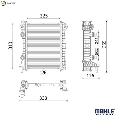 RADIATOR ENGINE COOLING CR 2707 000P FOR ALFA ROMEO 552 73 835/EC2 2.0L 4cyl - Image 1 of 4