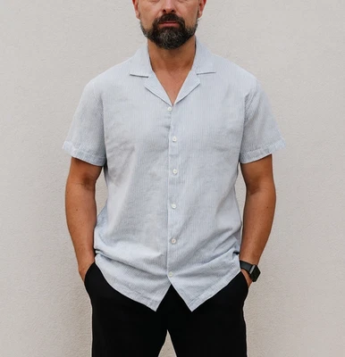 Abercrombie & Fitch Men's Top Size Medium Linen Blend New With Tags MSRP $55 - Image 1 of 4