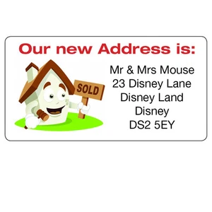 48 x Personalised New House Home We are Moving Address Labels Stickers - 092 - Picture 1 of 3