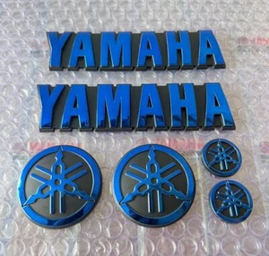 Tuning Fork Blue Decal 3D Emblems Tank Fairing Fender 6pcs for Bikes Motorcycle - Foto 1 di 6