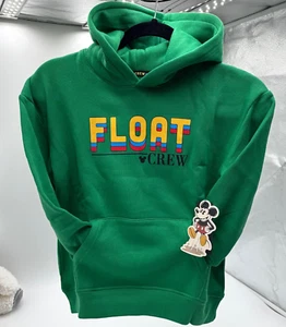 Disney Green Hoodie Big Kids Float Crew Donald Duck Flight Parade Sweatshirt XS - Picture 1 of 12