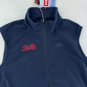 NWT HELLY HANSEN REGULAR FIT FULL-ZIP POLARTEC FLEECE VEST 2XL pepsi cola - Picture 1 of 9