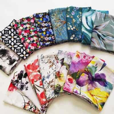 55'' Wide By Yard Colorful Paint Material Robe Dress Gown Fabric Viscose Rayon - Image 1 of 4