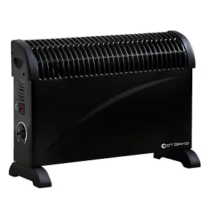 Starke Electric Heater Black 2000W 3 Heat Portable Convector Convection Panel - Picture 1 of 5
