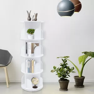 4 Tiers 360° Rotating Bookshelf Bookshelf Organizer Floor Standing Storage Shelf - Picture 1 of 14