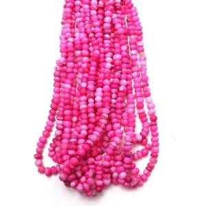 Pink Opal Smooth Rondelle Shape 13 Inch Strand 5-6 MM Gemstone Beads Wholesale - Picture 1 of 5
