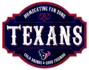 NFL Houston Texans 12" Distressed Wooden Homegating Fan Zone Tavern Sign - Bild 1 von 1